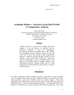 Academic Debate v - International Public Debate Association