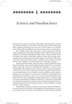 Chapter 1: Science and Pseudoscience