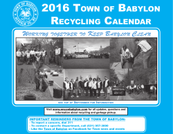 2016 TOWN OF BABYLON RECYCLING CALENDAR