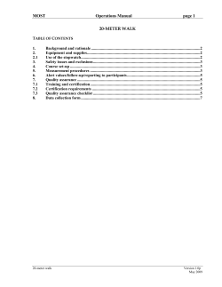 MOST 20-Meter Walk Operations Manual