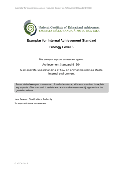 Exemplar for Internal Achievement Standard Biology Level 3