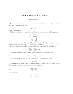 Exact differential equations