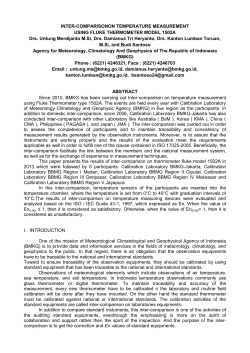 Inter-comparison on temperature measurement using fluke