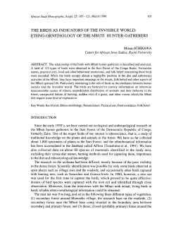 THE BIRDS AS INDICATORS OF THE INVISIBLE WORLD: ETHNO