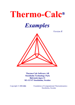Thermo-Calc Examples