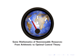 Some Mathematics of Nonrenewable Resources: From Arithmetic to