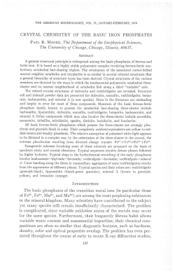 CRYSTAL CHEMISTRY OF THE BASIC IRON PHOSPHATES Paul