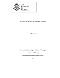 Interludes and Irony in the Ancestral Narrative