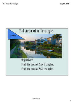 7.4 Area of a Triangle