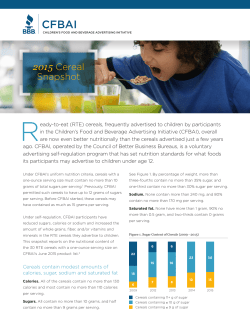 2015 Cereal Snapshot - Better Business Bureau