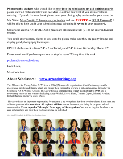 About Scholastics: www.artandwriting.org