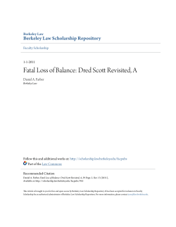 Fatal Loss of Balance: Dred Scott Revisited, A