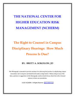 The Right to Counsel in Campus Disciplinary Hearings