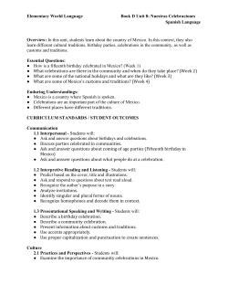 Fourth Grade Spanish Unit 8: Nuestras Celebraciones
