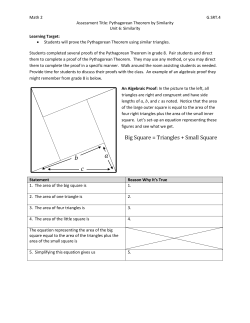 Page 1 Math 2 G.SRT.4 Assessment Title: Pythagorean Theorem by