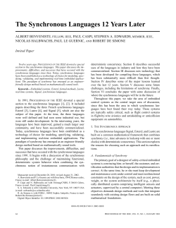 The synchronous languages 12 years later - Proceedings