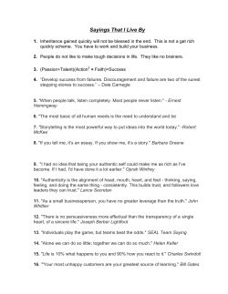 Sayings That I Live By[1][2]
