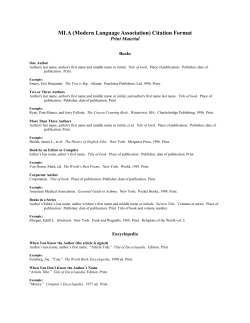MLA Biblio 2010