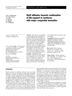Staff attitudes towards continuation of life