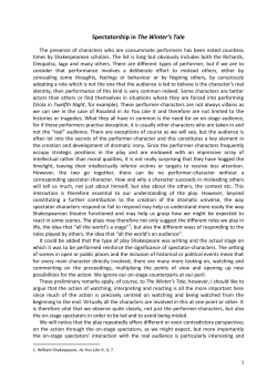 Spectatorship in The Winter`s Tale