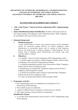 1. Title of the Project: &ldquo;State level breed confirmation (DNA
