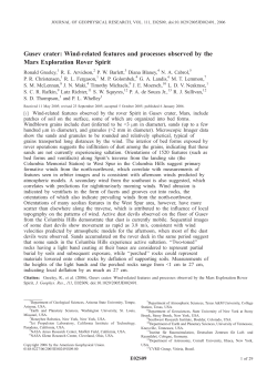 Gusev crater: Wind-related features and processes observed