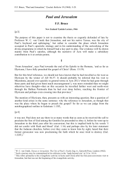Paul and Jerusalem - Biblical Studies.org.uk