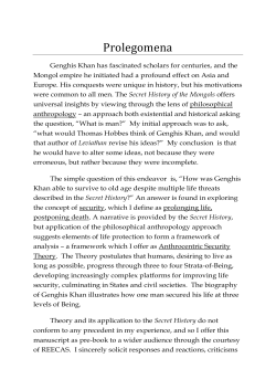Part 1 Genghis Khan-Sustaining Existence