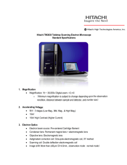 Hitachi TM3030 Tabletop Scanning Electron Microscope Standard