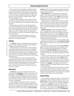 Setting Characters Point of View Literary Analysis