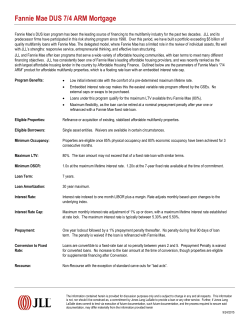 Fannie Mae DUS 7/4 ARM Mortgage