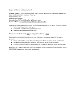 Chapter 5 Efficiency and Sustainability TP Economic efficiency: equi