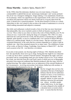 Elena Marttila - Andrew Spira, March 2017