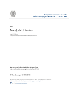Non-Judicial Review - Scholarship @ GEORGETOWN LAW