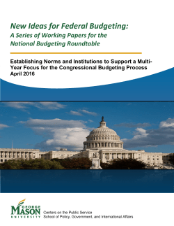 New Ideas for Federal Budgeting