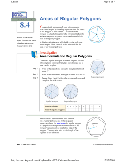 Areas of Regular Polygons