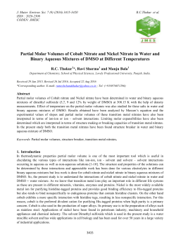 Partial Molar Volumes of Cobalt Nitrate and Nickel Nitrate in Water
