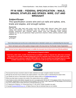 FF-N-105B &ndash; Federal Specification &ndash; Nails, Brads, Staples and