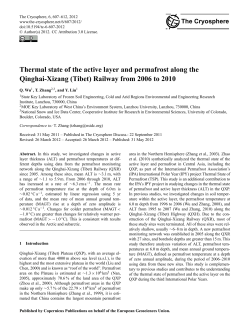 Thermal state of the active layer and permafrost
