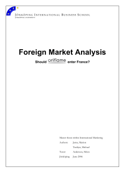 Foreign Market Analysis