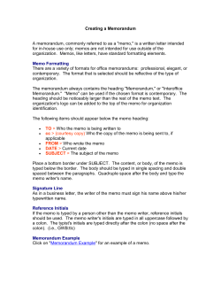 Creating a Memorandum