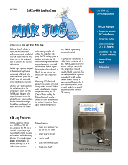 Milk Jug Features Calf Star Milk Jug Data Sheet