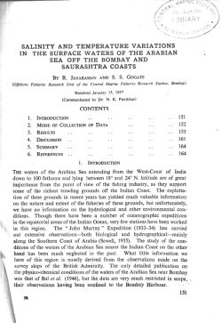 salinity and temperature variations in the surface waters of the