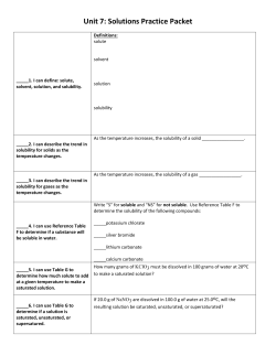 Unit 7: Solutions Practice Packet