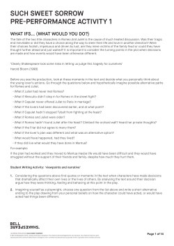 such sweet sorrow pre-performance activity 1