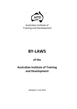 as at July 2016 - Australian Institute of Training and Development