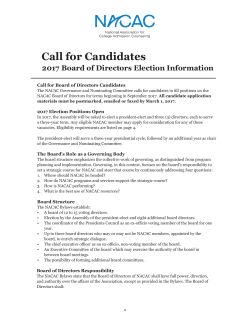 Call for Candidates - National Association for College Admission