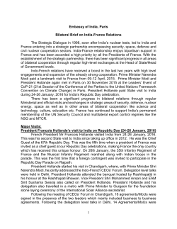 1 Embassy of India, Paris Bilateral Brief on India