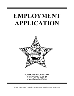 EMPLOYMENT APPLICATION - St. Lucie County Sheriff`s Office
