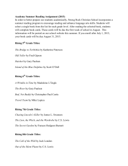 Academy Summer Reading Assignment (2015)